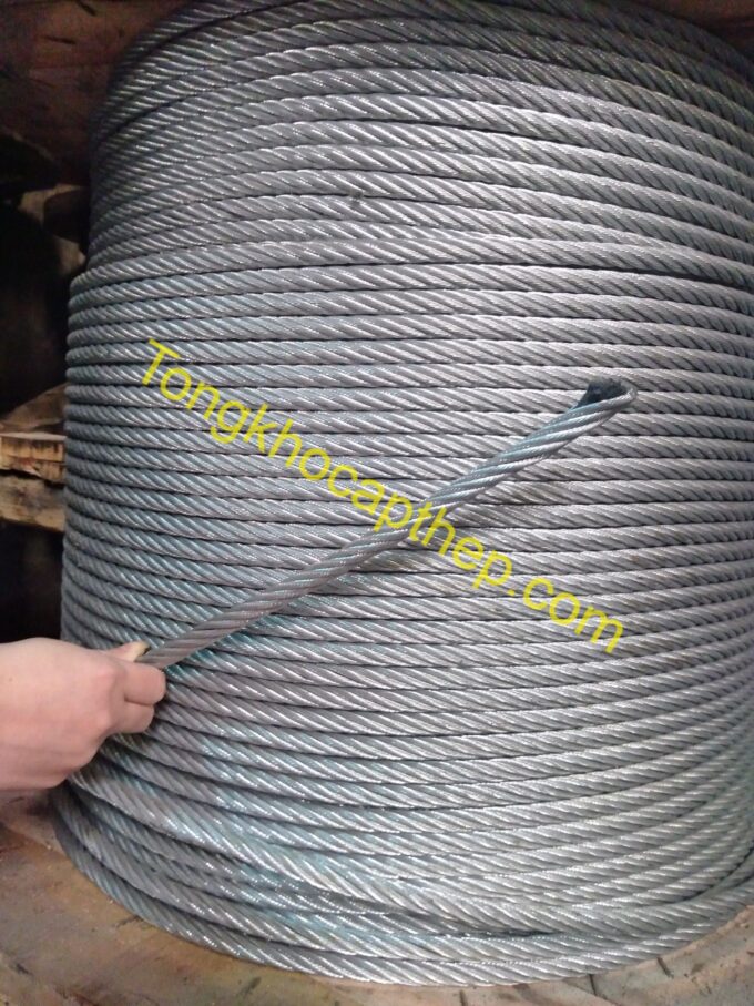 Cáp thép mạ kẽm d10mm